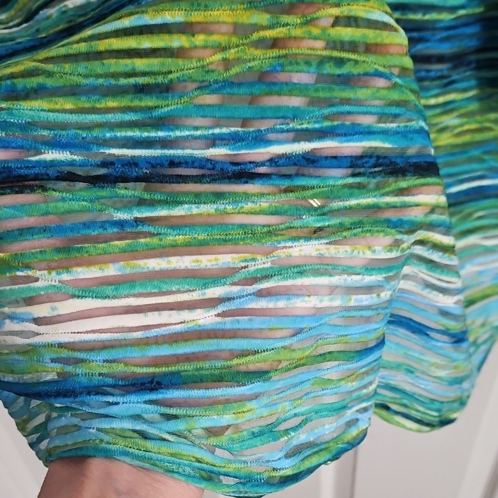NWT Kasper Blue and Green Open Front Cardigan - Picture 3 of 12